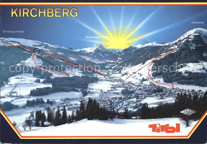 Kirchberg Tirol mit Ehrenbachhoehe und Rettenstein