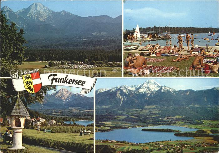 Faakersee Panorama Badestrand Bildstock Seepanorama