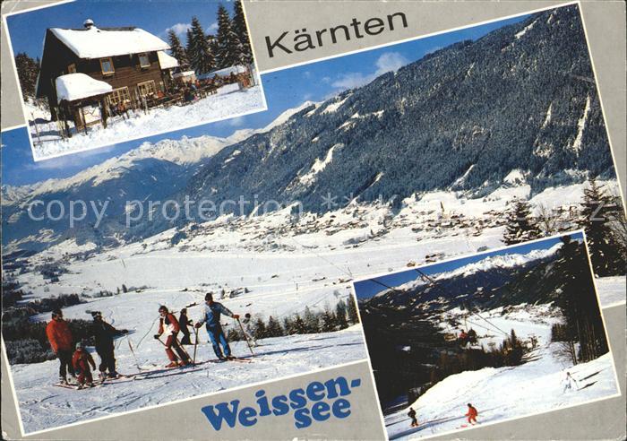 Weissensee Kaernten Panorama Skipisten Skilift