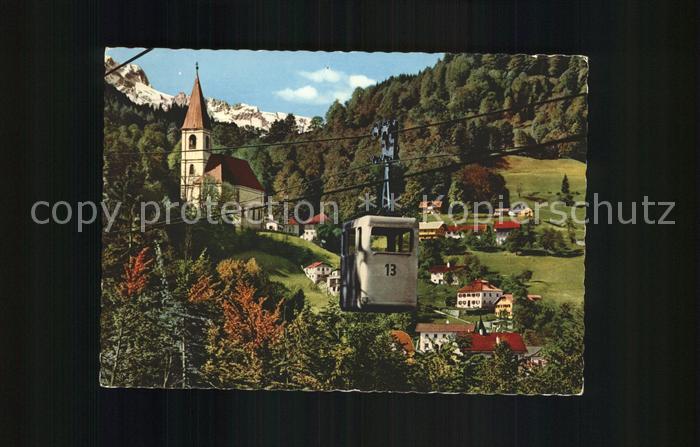 Duerrnberg Hallein Teilansicht Kirche Seilbahn