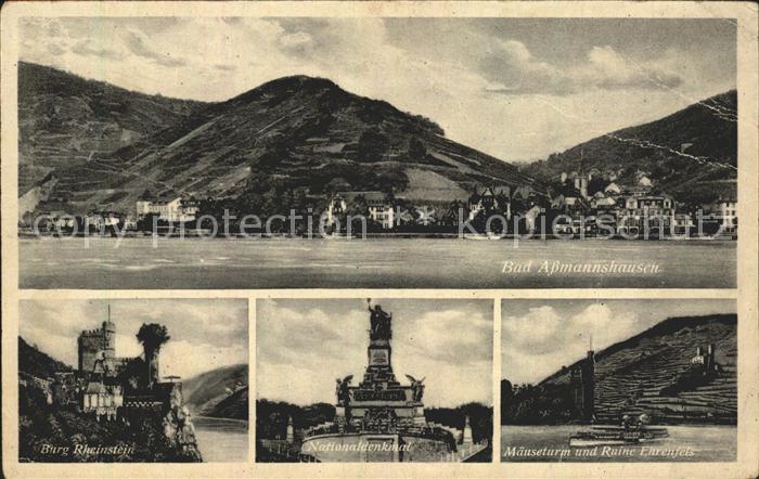 Assmannshausen Nationaldenkmal Burg Rheinstein Maeuseturm Ruine Ehrenfels