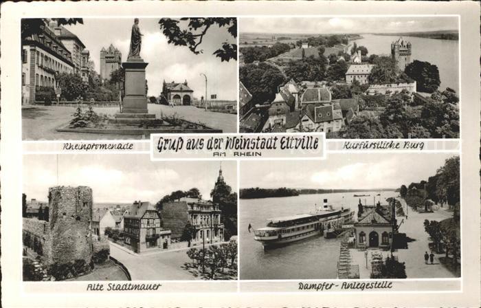 Eltville Rhein Rheinpromenade Dampfer-Anlegestelle Burg