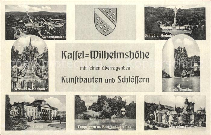 Wilhelmshoehe Kassel Schloss Herkules Kaskaden Loewenburg