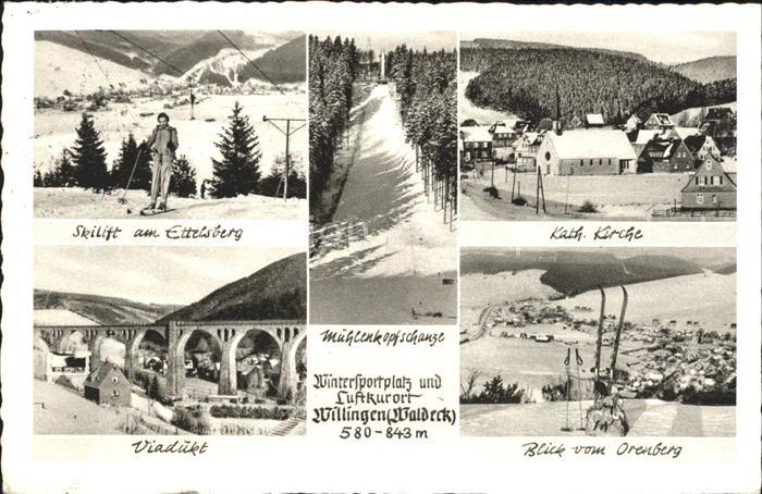 Willingen Sauerland Skilift Viadukt Muehlenkopfschanze Kirche