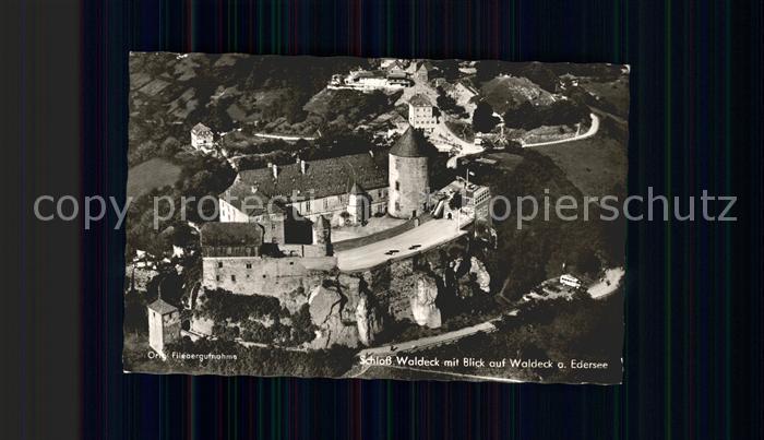 Waldeck Edersee Schloss Waldeck Fliegeraufnahme