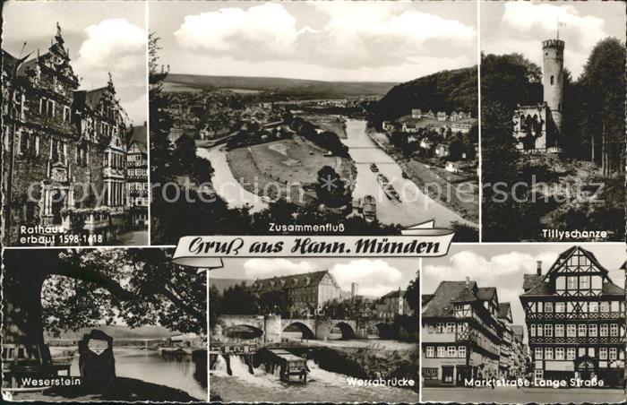Hannoversch Muenden Tillyschanze Marktstrasse Lange Strasse Rathaus