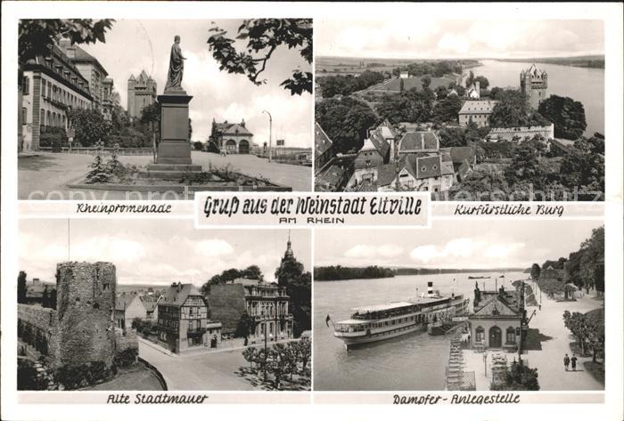 Eltville Rhein Rheinpromenade Dampfer-Anlegestelle Burg