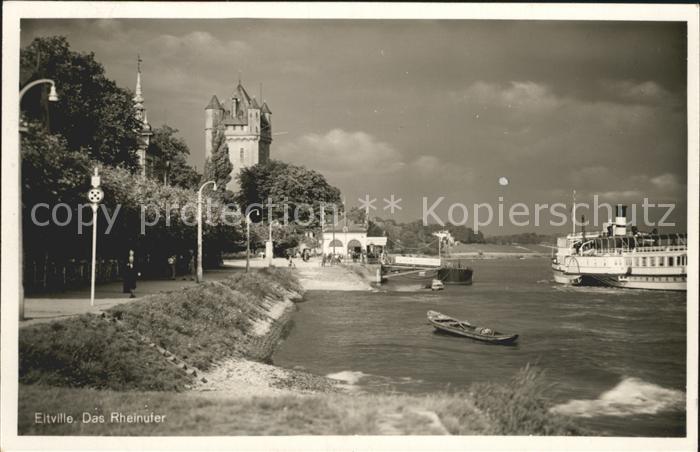 Eltville Rhein Rheinufer Seitenraddampfer