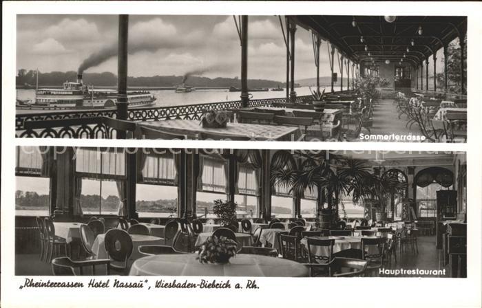 Biebrich Wiesbaden Rheinterrassen Hotel Nassau Hauptrestaurant Sommerterrasse