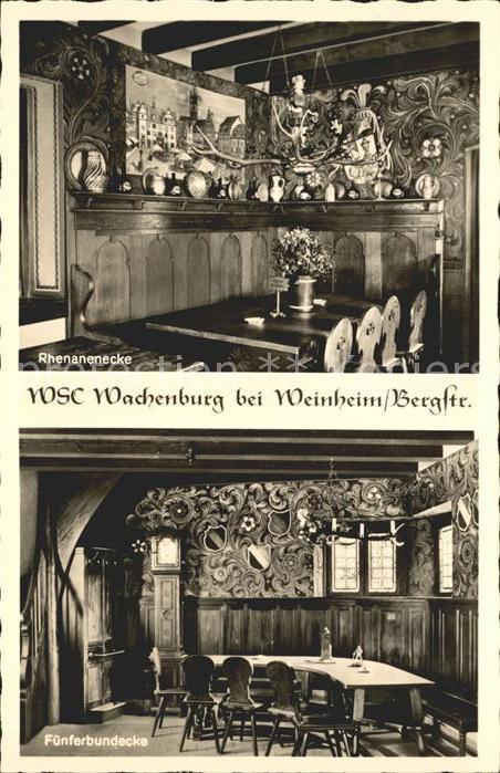 Weinheim Bergstrasse WSC Wachenburg Fuenferbudenecke Rhenanenecke