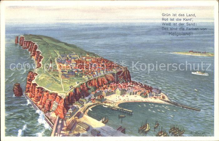HELGOLAND Insel Schleswig-Holstein Kuenstlerkarte