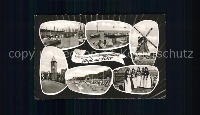 Wyk Foehr Windmuehle Trachten Strand Hafen