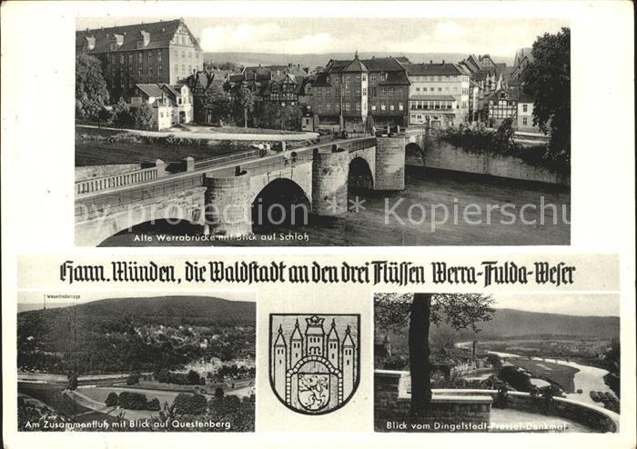 Hann. Muenden Alte Werrabruecke Schloss Questenberg