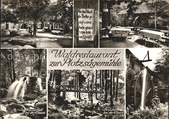 Herrenalb Bad Herrenalb Waldrestaurant zur Plotzsaegemuehle Wasserfall Bruecke