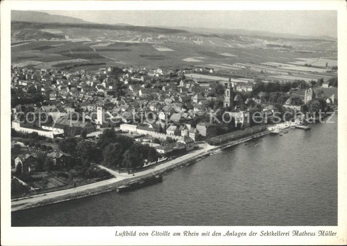 Eltville Rhein Anlagen Sektkellerei Matheus Mueller Fliegeraufnahme