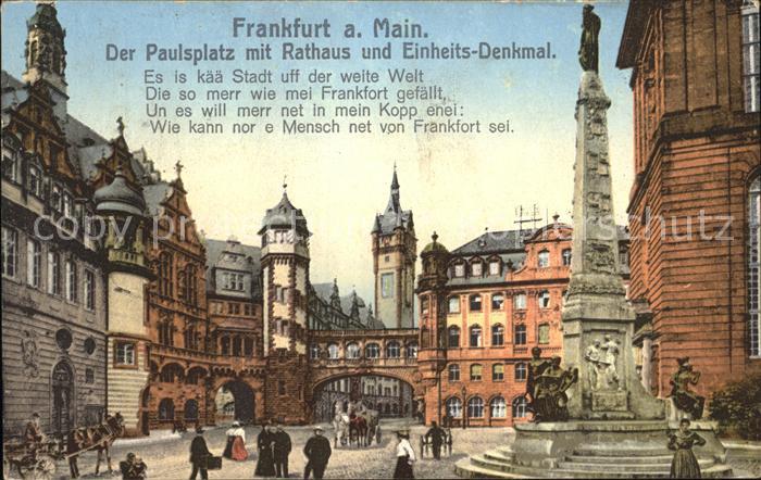 Frankfurt Main Paulsplatz Rathaus Einheits- Denkmal