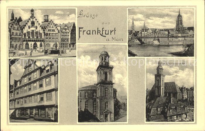 Frankfurt Main Pulskirche Roemerberg Goethehaus