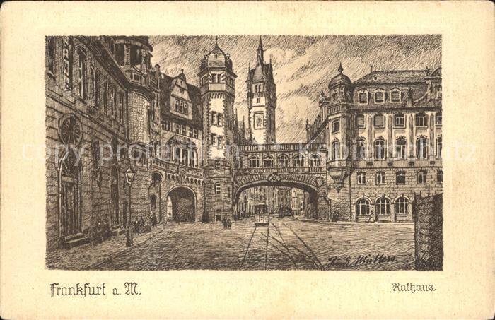 Frankfurt Main Rathaus Kuenstlerkarte