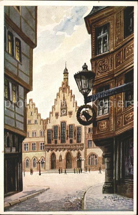 Frankfurt Main Roemer Liebig- Kuenstlerkarte