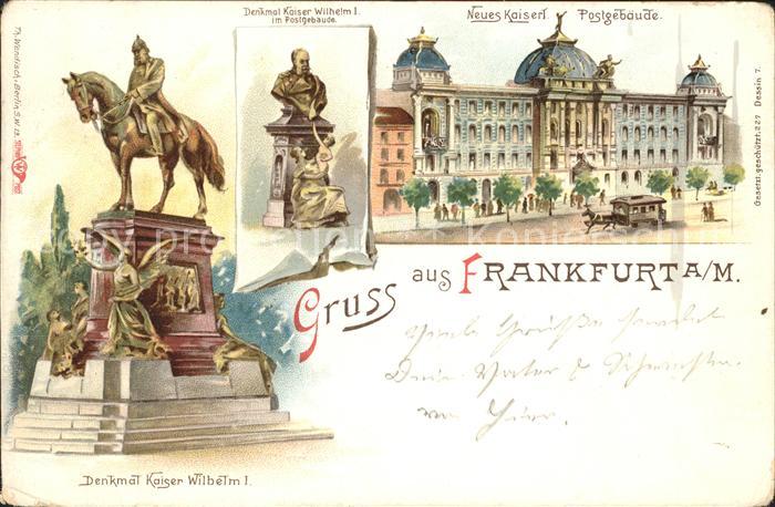 Frankfurt Main Neues Kaiserliches Postgebaeude Denkmal Kaiser Wilhelm I.