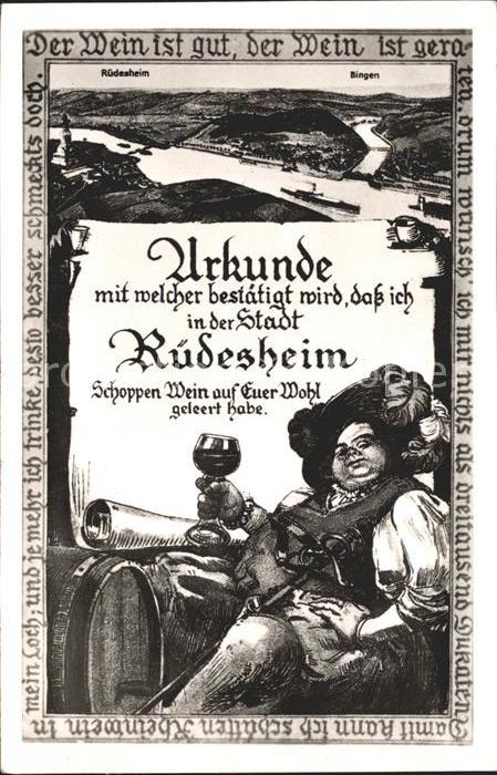 Ruedesheim Rhein Urkunde Bingen Rhein