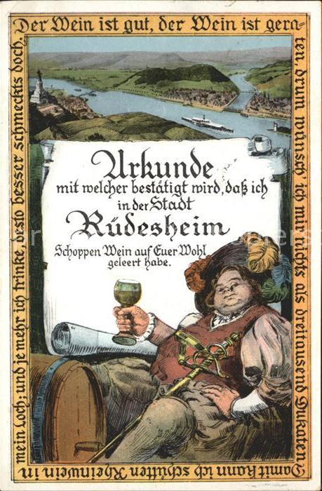 Ruedesheim Rhein Urkunde Rhein