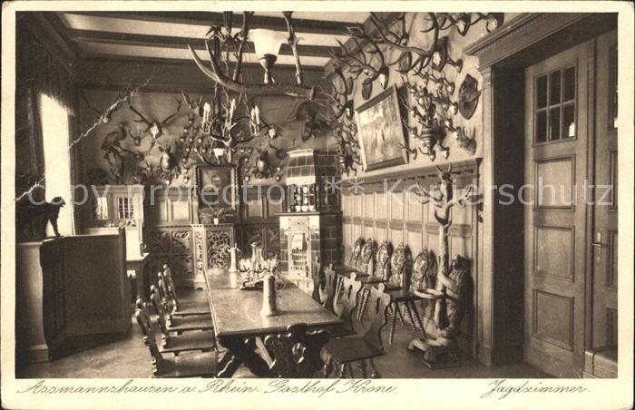 Ruedesheim Rhein Asmannshausen Gasthof Krone Jagdzimmer