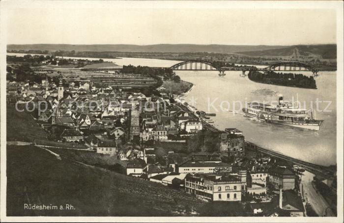 Ruedesheim Rhein Bruecke Rhein Schiff