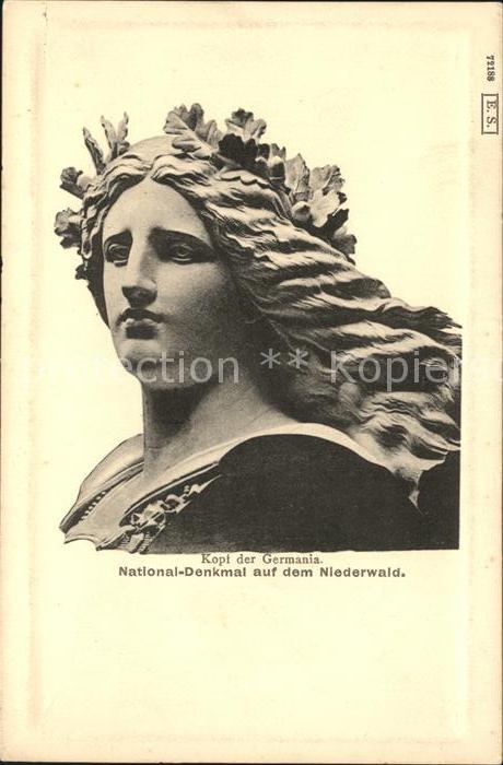 Ruedesheim Rhein Kopf der Germania Nationaldenkmal Niederwald