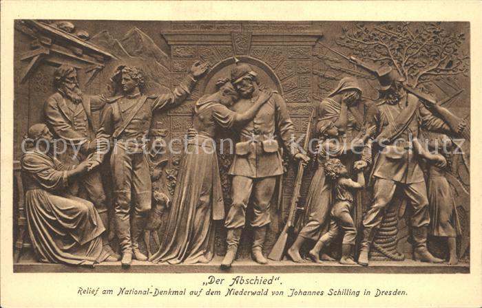 Ruedesheim Rhein Nationaldenkmal Niederwald Relief Der Abschied