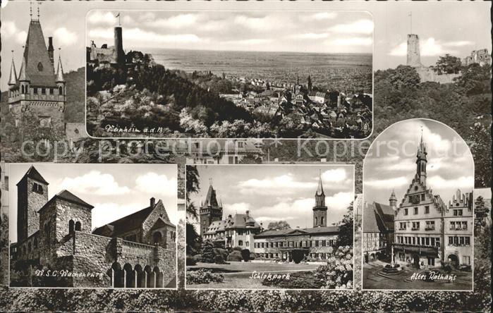 Weinheim Bergstrasse Altes Rathaus Schlosspark W. S. C. Wachenburg