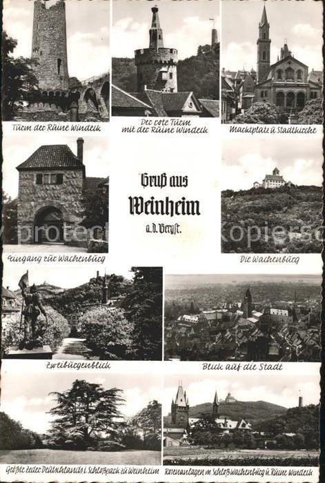 Weinheim Bergstrasse Wachenburg Stadt Marktplatz Stadtkirche