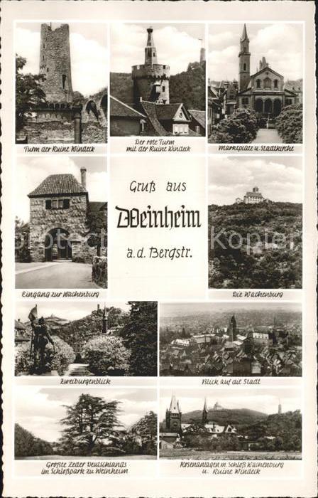 Weinheim Bergstrasse Marktplatz Stadkirche Turm Ruine Windeck