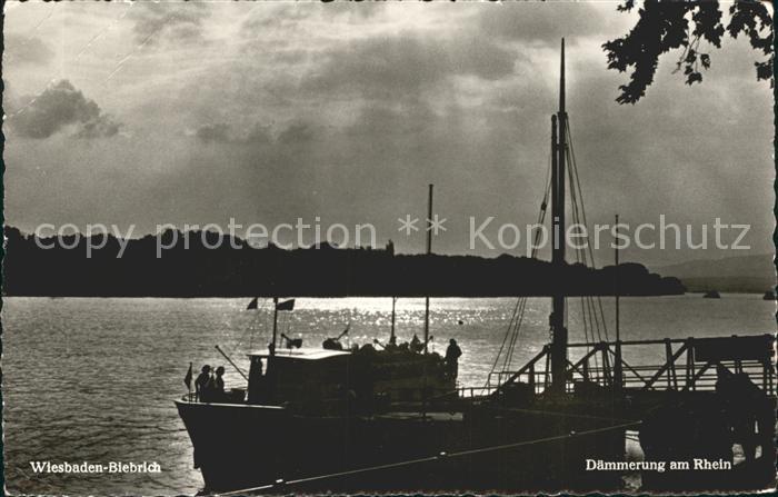 Biebrich Wiesbaden Daemmerung Rhein