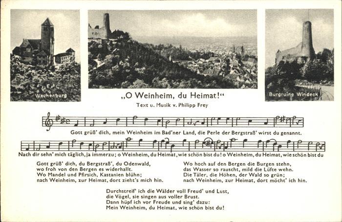 Weinheim Bergstrasse Wachenburg Burgruine Windeck Lied