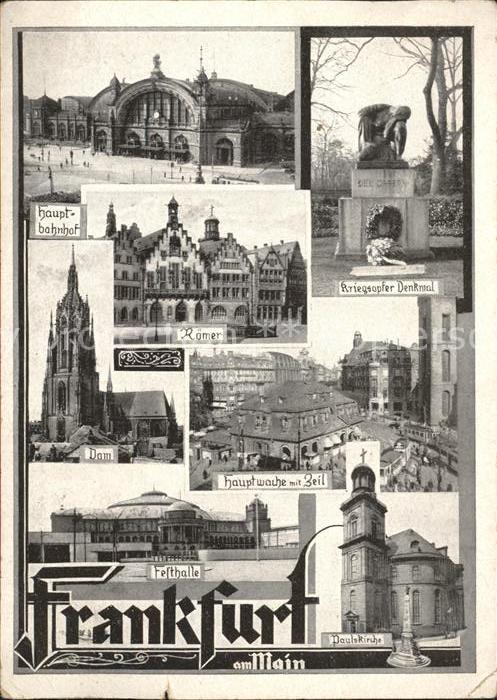 Frankfurt Main Hauptbahnhof Kriegsopfer Denkmal Hauptwache mit Zeil