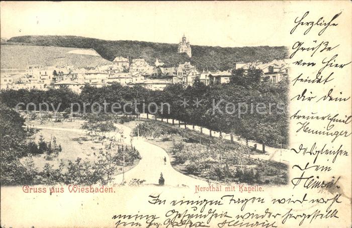 Wiesbaden Nerothal mit Kapelle