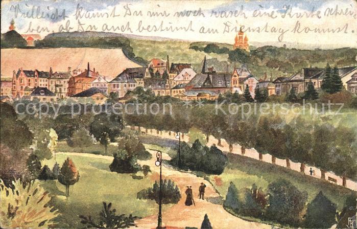 Wiesbaden Partie im Nerothal Kuenstlerkarte