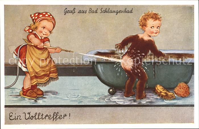 Schlangenbad Taunus Kuenstlerkarte Komik