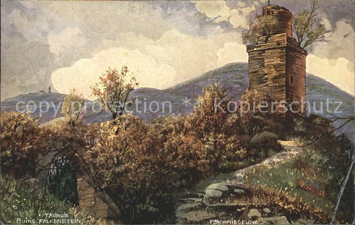 Falkenstein Taunus Ruine Kuenstlerkarte