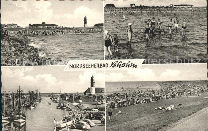 Buesum Nordseebad Hafen Strand Leuchtturm
