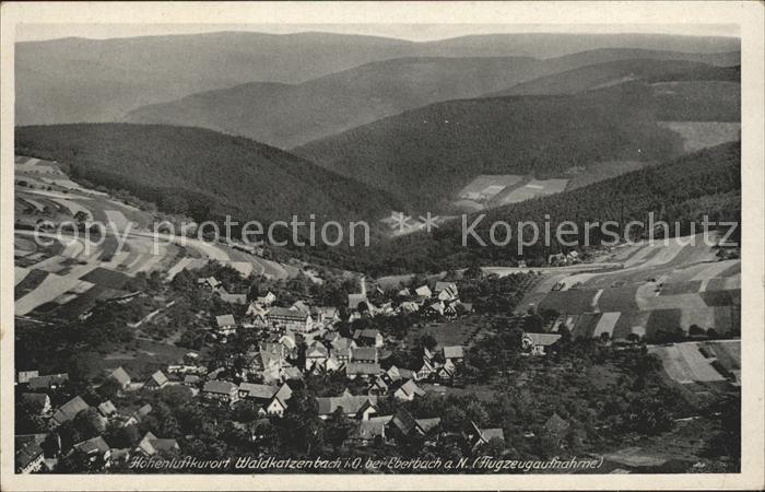 Waldkatzenbach Fliegeraufnahme Gasthaus Pension zum Adler