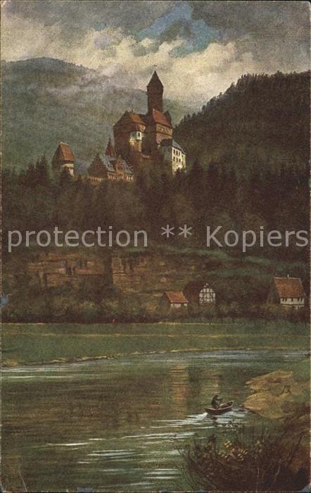 Zwingenberg Baden Neckar Schloss Kuenstlerkarte