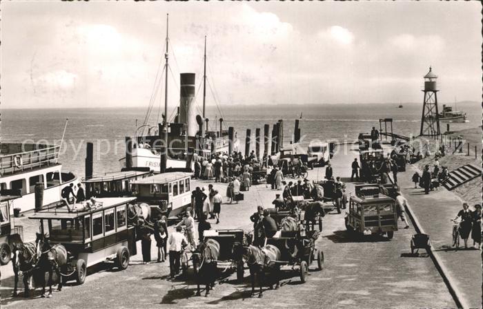 Norderney Nordseebad Anlegestelle Dampfer Pferdekutsche