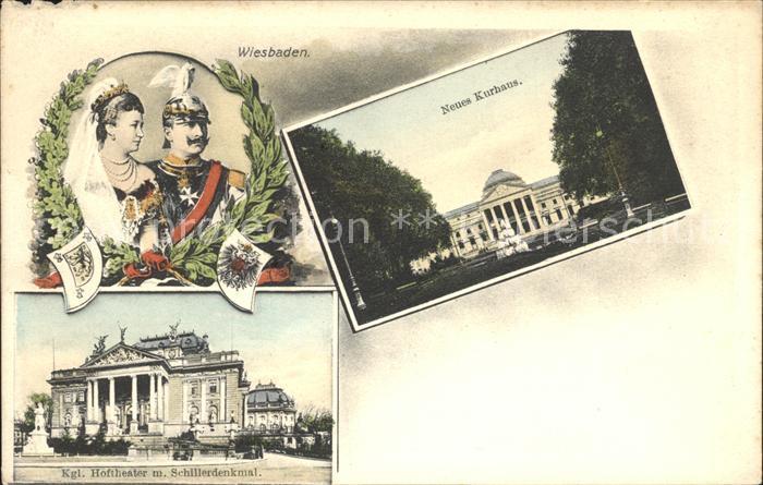 Wiesbaden Kurhaus Theater mit Schillderdenkmal