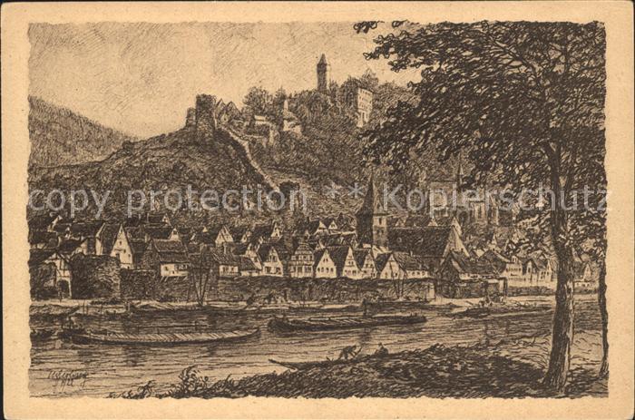Hirschhorn Neckar Kuenstlerkarte