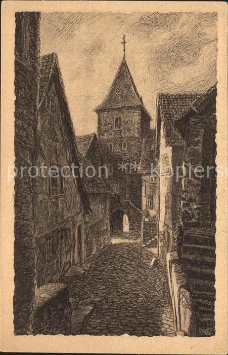 Hirschhorn Neckar mittleres Tor Kuenstlerkarte