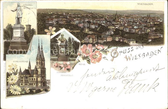 Wiesbaden mit Denkmal Wilhelm der Erste und Ringkirche