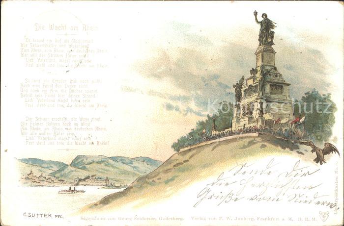 Niederwalddenkmal Kuenstlerkarte C. Sutter Litho