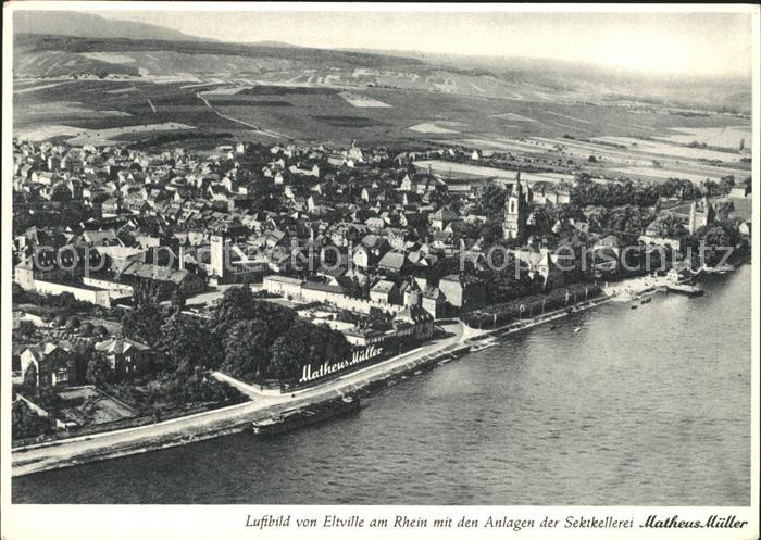 Eltville Rhein Fliegeraufnahme Sektkellerei Matheus Mueller